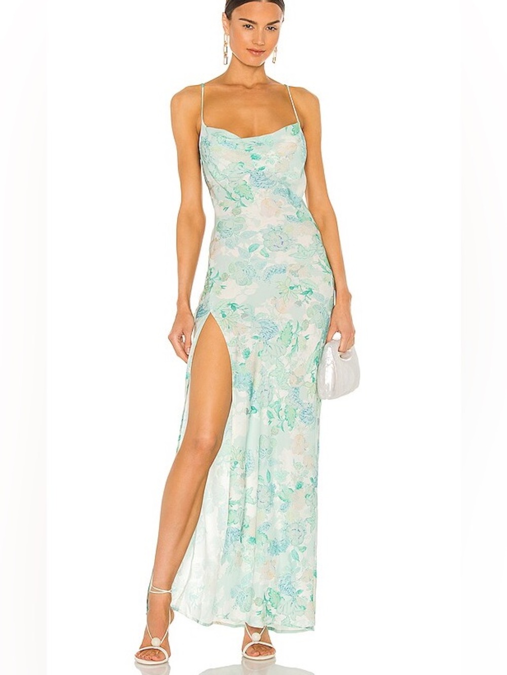 RESA Mint Floral Slip Maxi Dress
